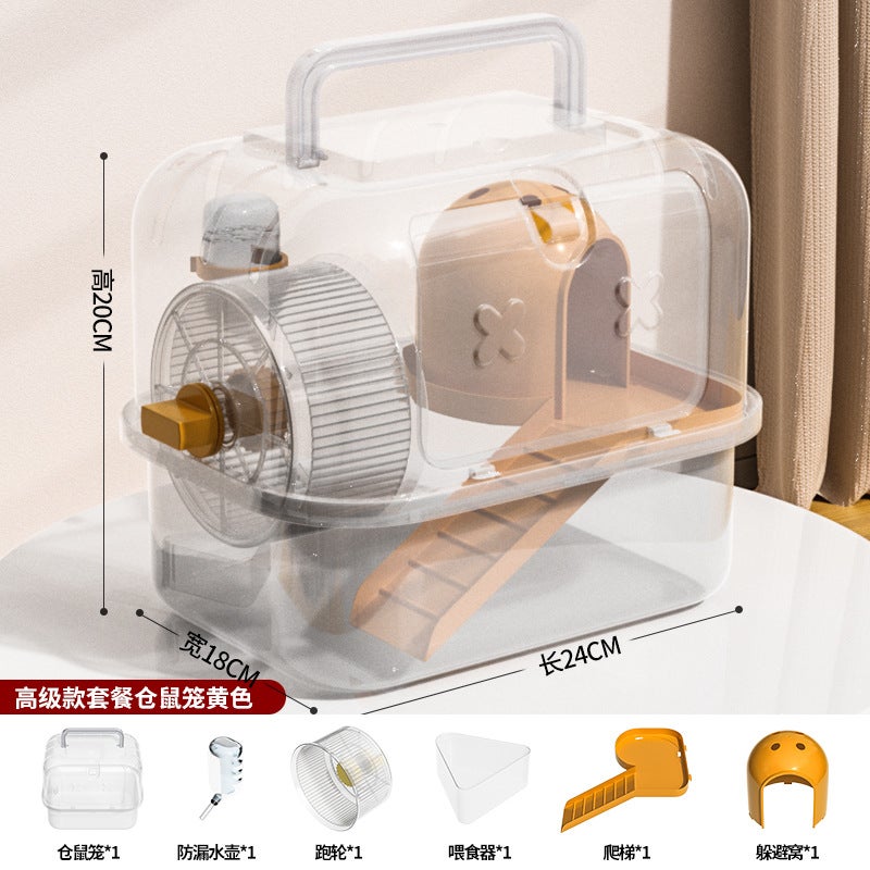 Outgoing Portable Hamster Cage Panoramic Transparent Double Layer Luxury Golden Bear Cage Oversized Villa Hamster Cage - Image 4